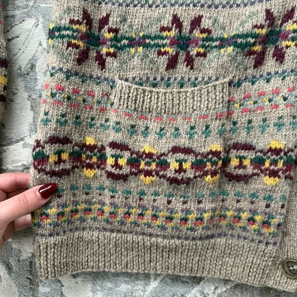 Ralph Lauren Vintage Wool Fair Isle Cardigan Sweater - Picture 2 of 8